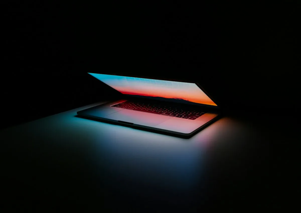 Laptop displaying a software development workspace